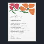 Bright Colourful Wedding Welcome Letter & Itinerar Programme<br><div class="desc">A bright,  modern colour palette sets this wedding suite apart from the rest. The design features a stylised floral bouquet,  and you may customise all of the text.</div>