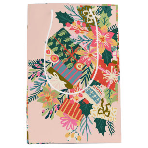 bright colourful wishes   christmas holiday medium gift bag