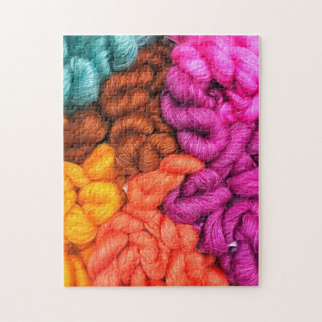 Bright colourful yarn photo jigsaw puzzle (Vertical)