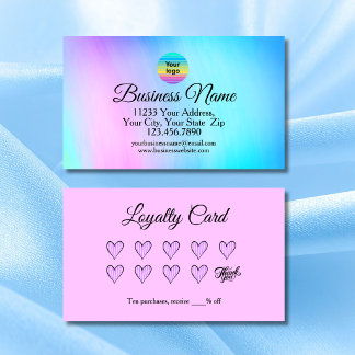 Bright Colourful Your Logo Customer Reward Loyalty Business Card