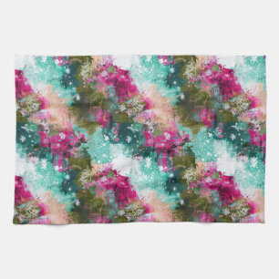 Bright colours abstract artsy hand towel