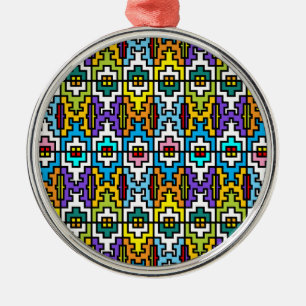 Bright colours African pattern Metal Tree Decoration