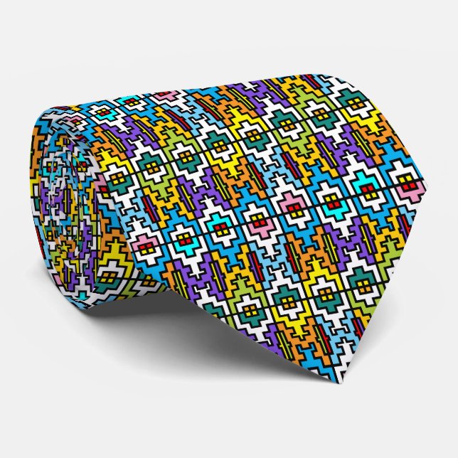 Bright colours African pattern Tie (Rolled)