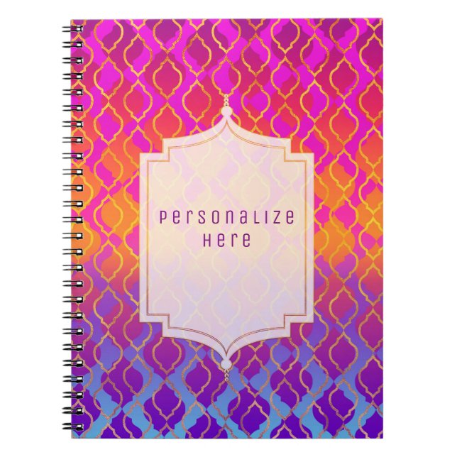 Bright Colours Arabian Moroccan Glam Custom Notebook (Front)