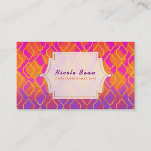 Bright Colours Arabian Moroccan Glam Indian Theme Business Card