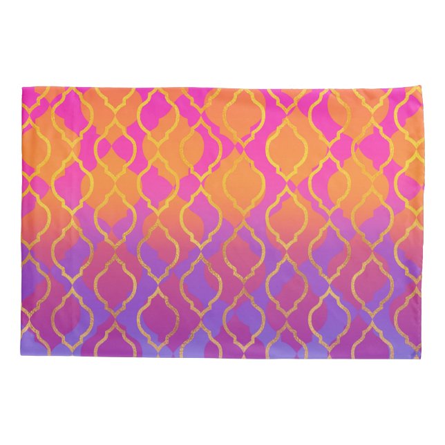 Bright Colours Arabian Moroccan Glam Indian Theme Pillowcase (Back)