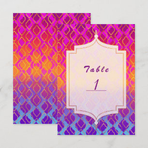 Bright Colours Arabian Moroccan Glam Table Number