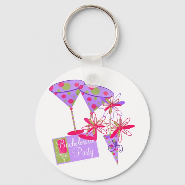 Bright Colours Bachelorette Party Key Ring (Front)