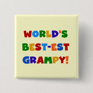 Bright Colours Best-est Grampy T-shirts and Gifts 15 Cm Square Badge