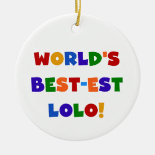 Bright Colours Best-est Lolo T-shirts and Gifts Ceramic Tree Decoration