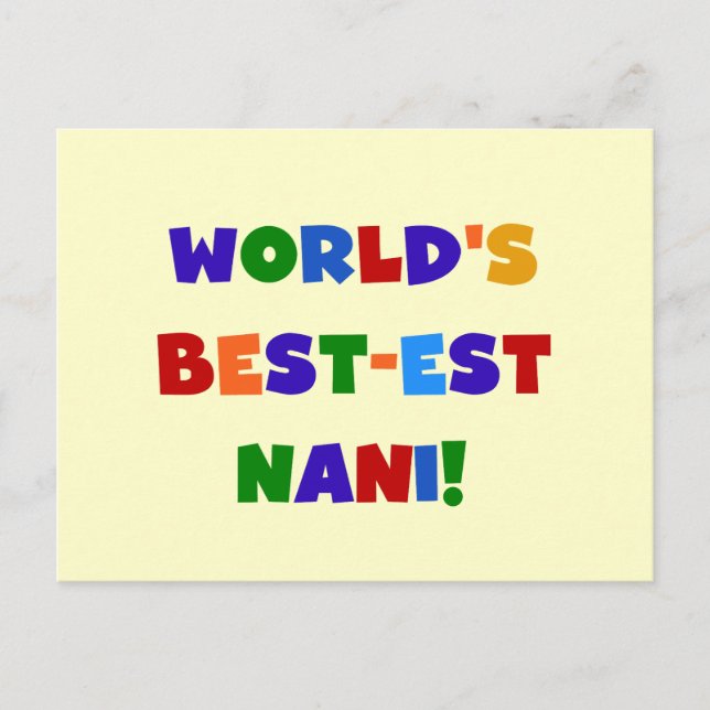 Bright Colours Best-est Nani T-shirts and Gifts Postcard (Front)