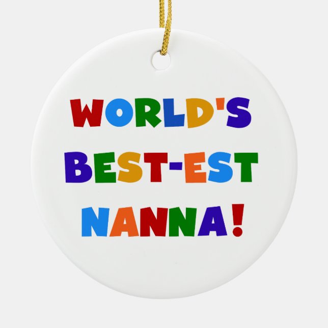Bright Colours Best-est Nanna Tshirts Ceramic Tree Decoration (Front)