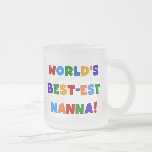 Bright Colours Best-est Nanna Tshirts Frosted Glass Coffee Mug (Right)