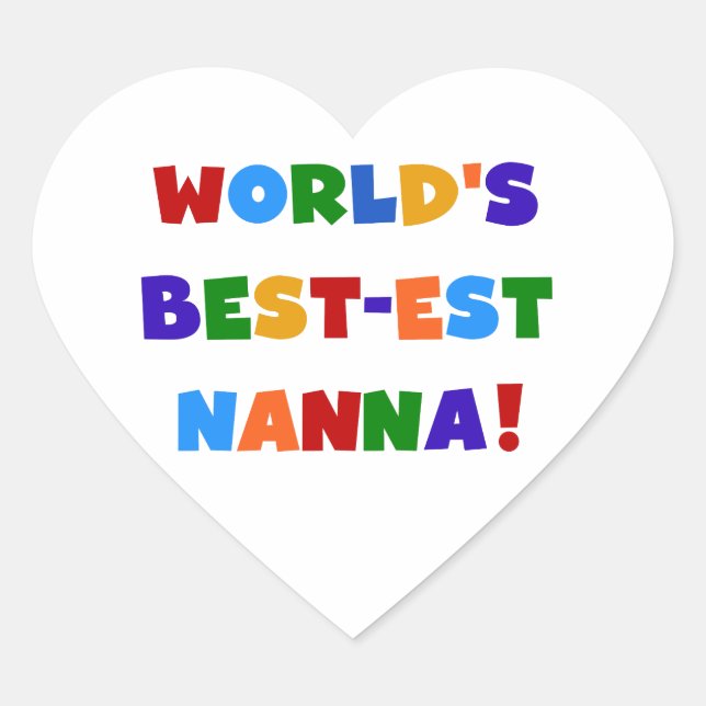 Bright Colours Best-est Nanna Tshirts Heart Sticker (Front)