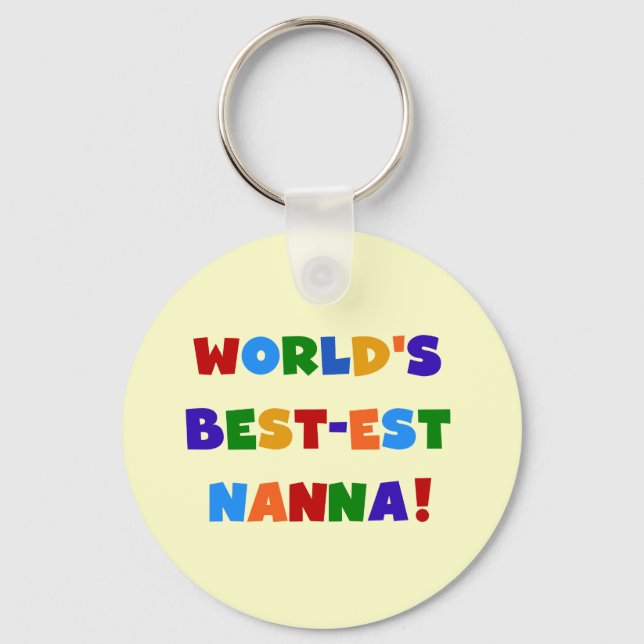 Bright Colours Best-est Nanna Tshirts Key Ring (Front)