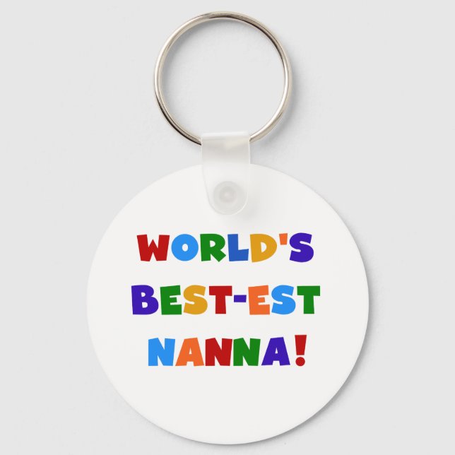 Bright Colours Best-est Nanna Tshirts Key Ring (Front)