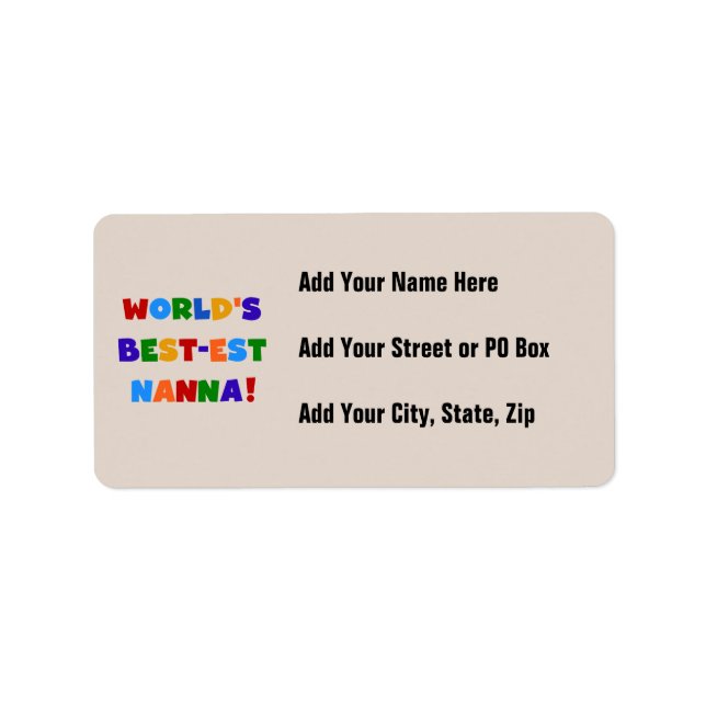 Bright Colours Best-est Nanna Tshirts Label (Front)