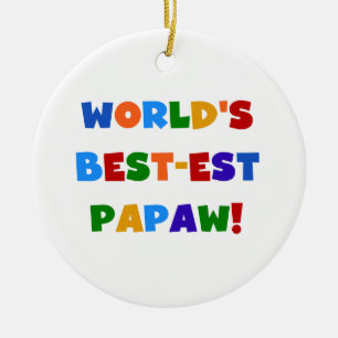 Bright Colours Best-est Papaw Tshirts and Gifts Ceramic Tree Decoration