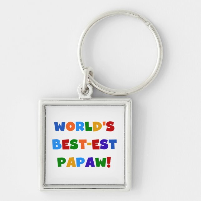 Bright Colours Best-est Papaw Tshirts and Gifts Key Ring (Front)