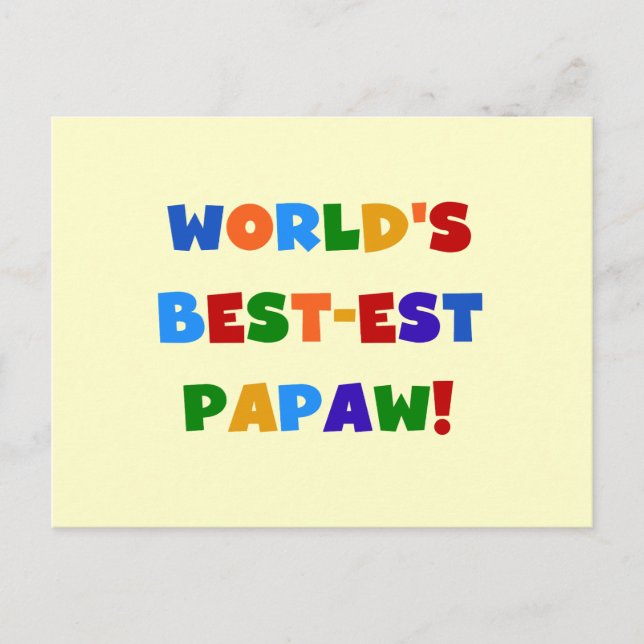 Bright Colours Best-est Papaw Tshirts and Gifts Postcard (Front)
