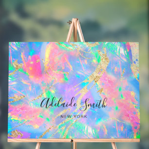 bright colours gemstone opal background acrylic sign