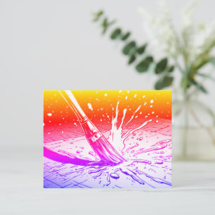 Bright Colours Graphic Style Brush Paint Splotch Postcard
