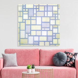 Bright Colours Grey Lines Piet Mondrian Canvas Print