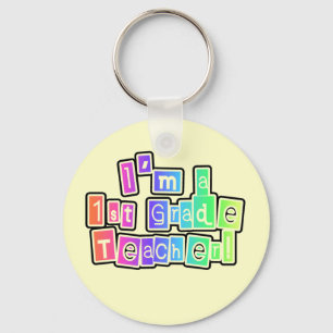 Bright Colours I'm a 1st Grade Teacher Key Ring