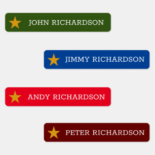 Bright Colours Kids Waterproof Name Tags / Labels