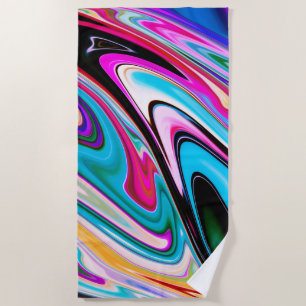 Bright Colours Marbled Beach Towel