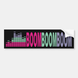 Bright colours music bass sound 80s rock on audio bumper sticker
