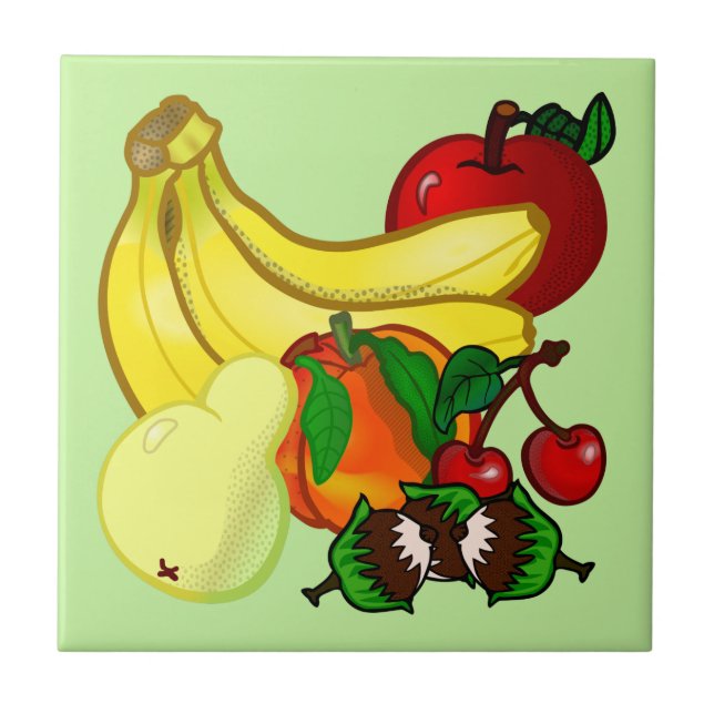 Bright Colours of Fruit Wonderful Kitchen Tile (Front)