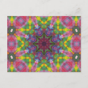 Bright Colours Paint Mandala Postcard