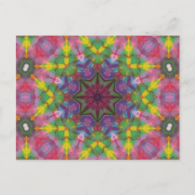 Bright Colours Paint Mandala Postcard (Front)
