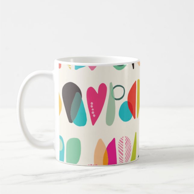 Bright colours Patterned  Coffee Mug (Left)