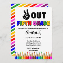 Bright Colours Peace Out 5th Grade Graduation Part