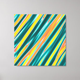 Bright Colours Striped Abstract acrylic painting Canvas Print