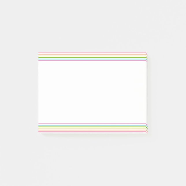 Bright Colours Striped Template Purple Green Pink Post-it Notes (Front)