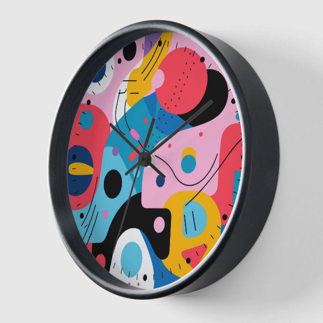 Bright colours whimsical shapes modern geometric clock (Angle)