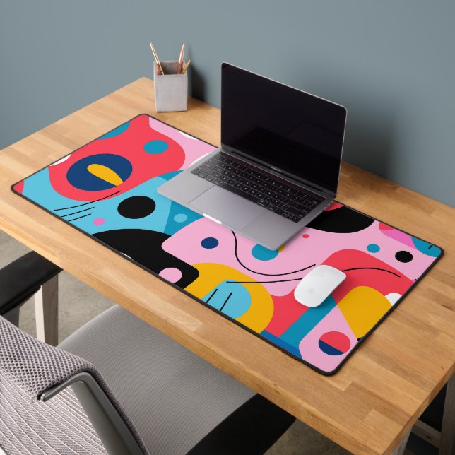 Bright colours whimsical shapes modern geometric desk mat (Office 2)