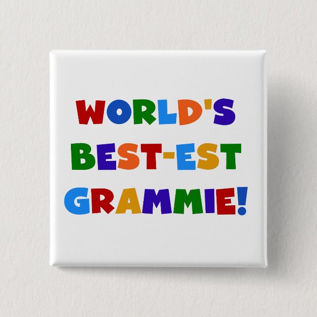 Bright Colours World's Best-est Grammie Gifts 15 Cm Square Badge (Front)