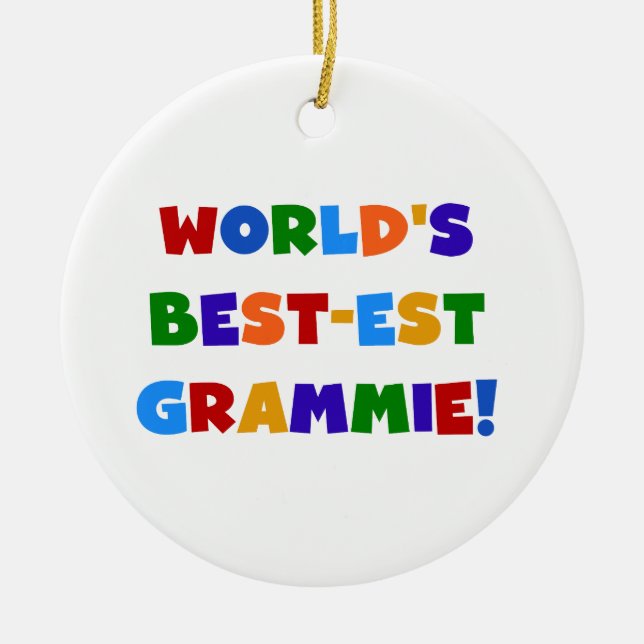 Bright Colours World's Best-est Grammie Gifts Ceramic Tree Decoration (Front)