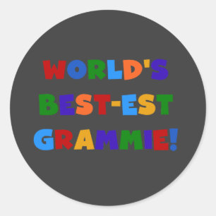 Bright Colours World's Best-est Grammie Gifts Classic Round Sticker