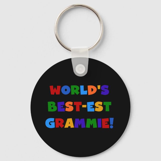 Bright Colours World's Best-est Grammie Gifts Key Ring (Front)
