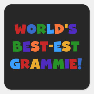 Bright Colours World's Best-est Grammie Gifts Square Sticker