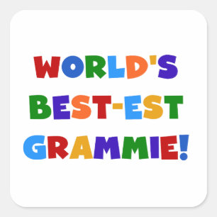 Bright Colours World's Best-est Grammie Gifts Square Sticker