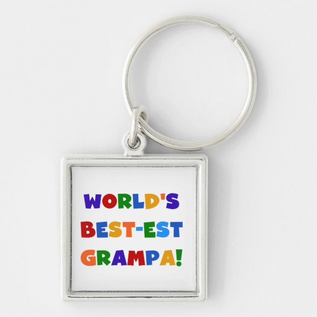 Bright Colours World's Best-est Grampa Gifts Key Ring (Front)