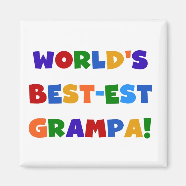 Bright Colours World's Best-est Grampa Gifts Magnet (Front)