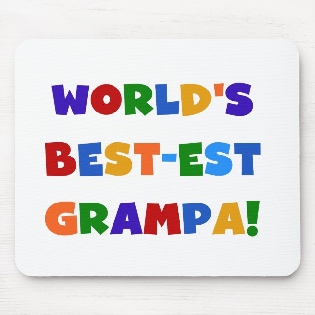 Bright Colours World's Best-est Grampa Gifts Mouse Mat (Front)