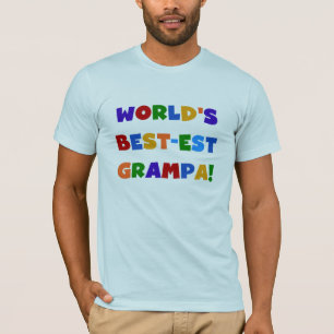 Bright Colours World's Best-est Grampa Gifts T-Shirt